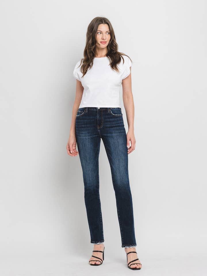 DAY DREAM HIGH RISE LONG SLIM STRAIGHT JEANS LV1258 for wholesale on Faire