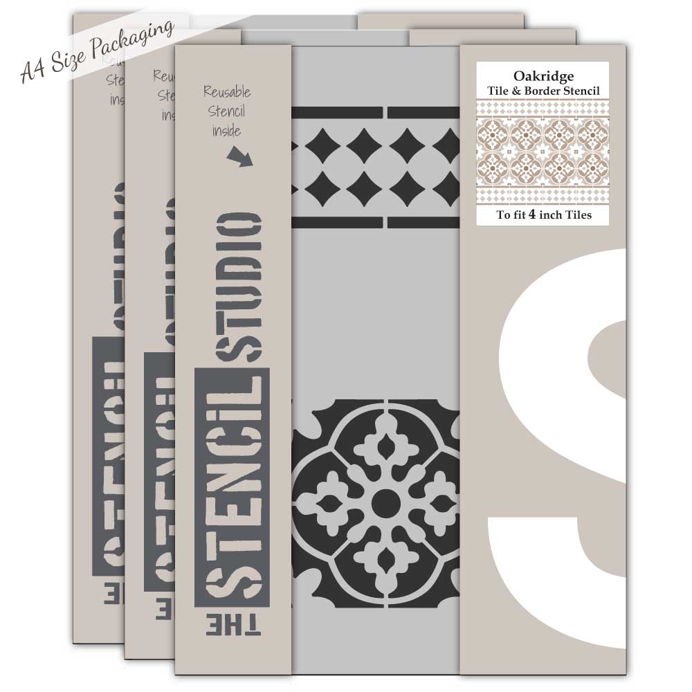 The Stencil Studio - Wholesale Stencil - Oakridge Tile & Border Stencil6