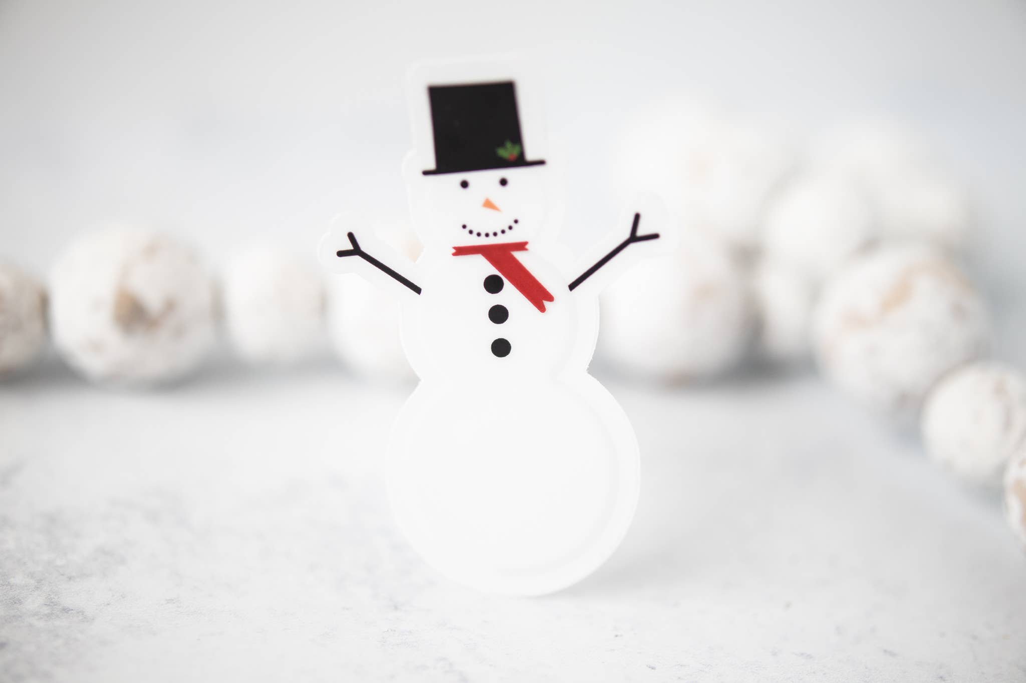 Savannah and James Co - Vendita all'ingrosso Adesivo - Adesivo in vinile trasparente con pupazzo di neve 3x3 in.1