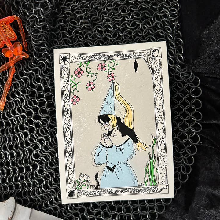 Medieval Maiden 5x7” Art Print for wholesale by LambRot Art