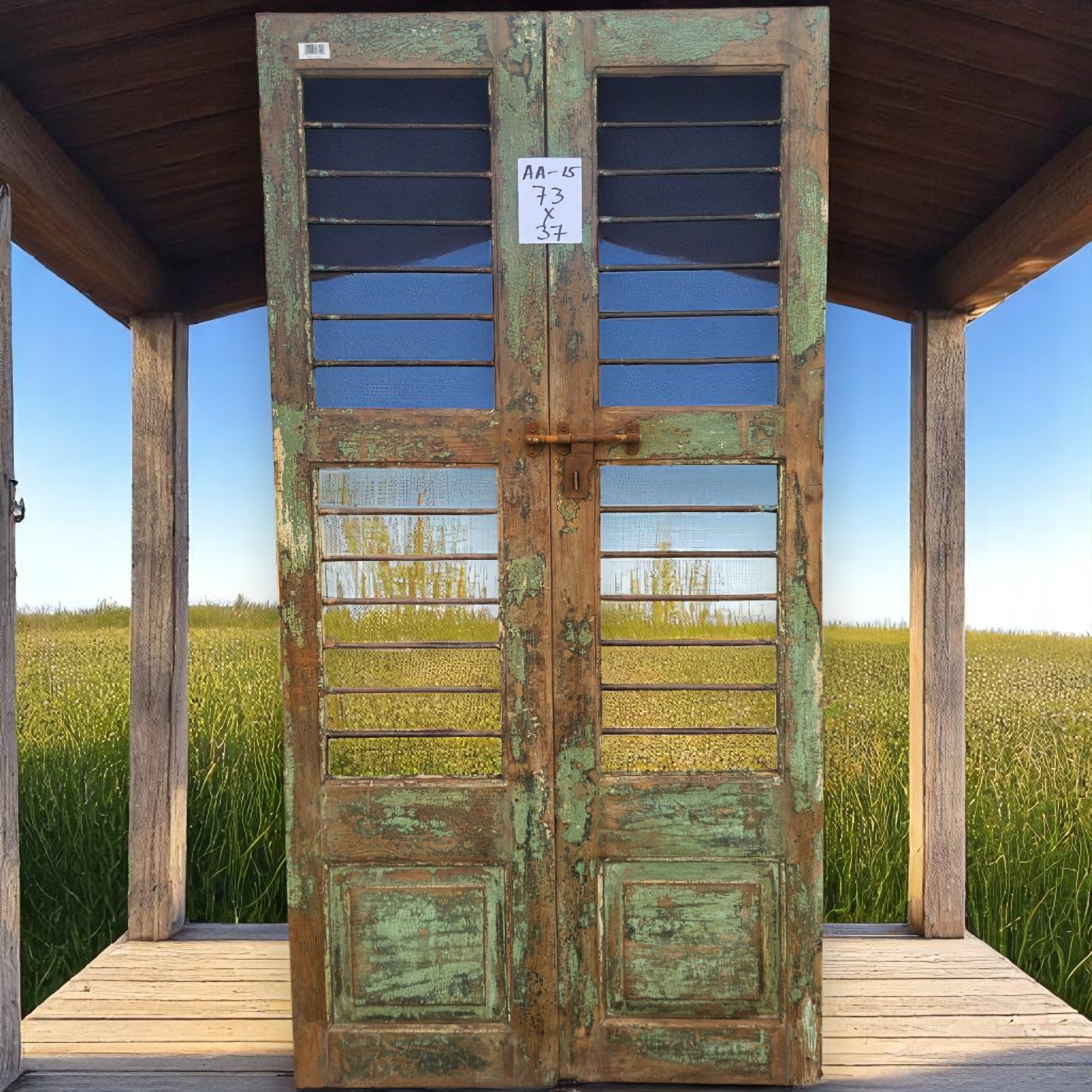 Wilco Home - Wholesale Wall Accent - One-of-a-kind Vintage Solid Wood Doors with Iron Protectors19