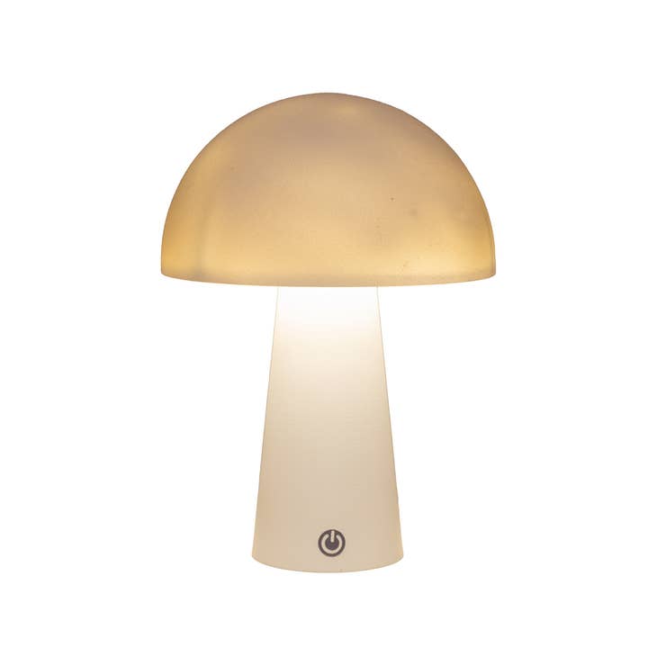 Table lamp IP44 round, LED included 80cm USB cable, made of plastic, matte white (W/H/D) 15x21x15cm for wholesale by Wurm