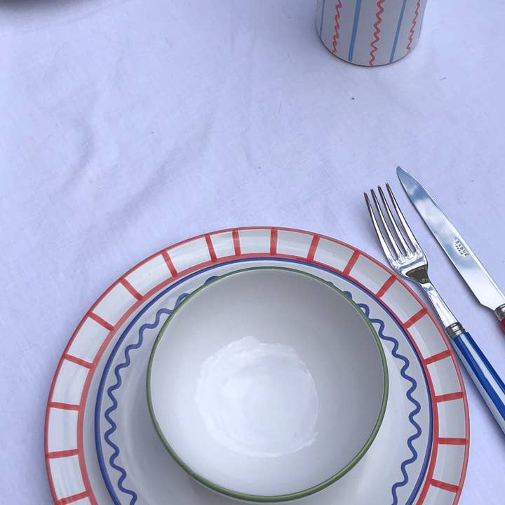 Jore Copenhagen - Venta al por mayor Plato grande - Plato para cena con borde de cerca roja Lobster2