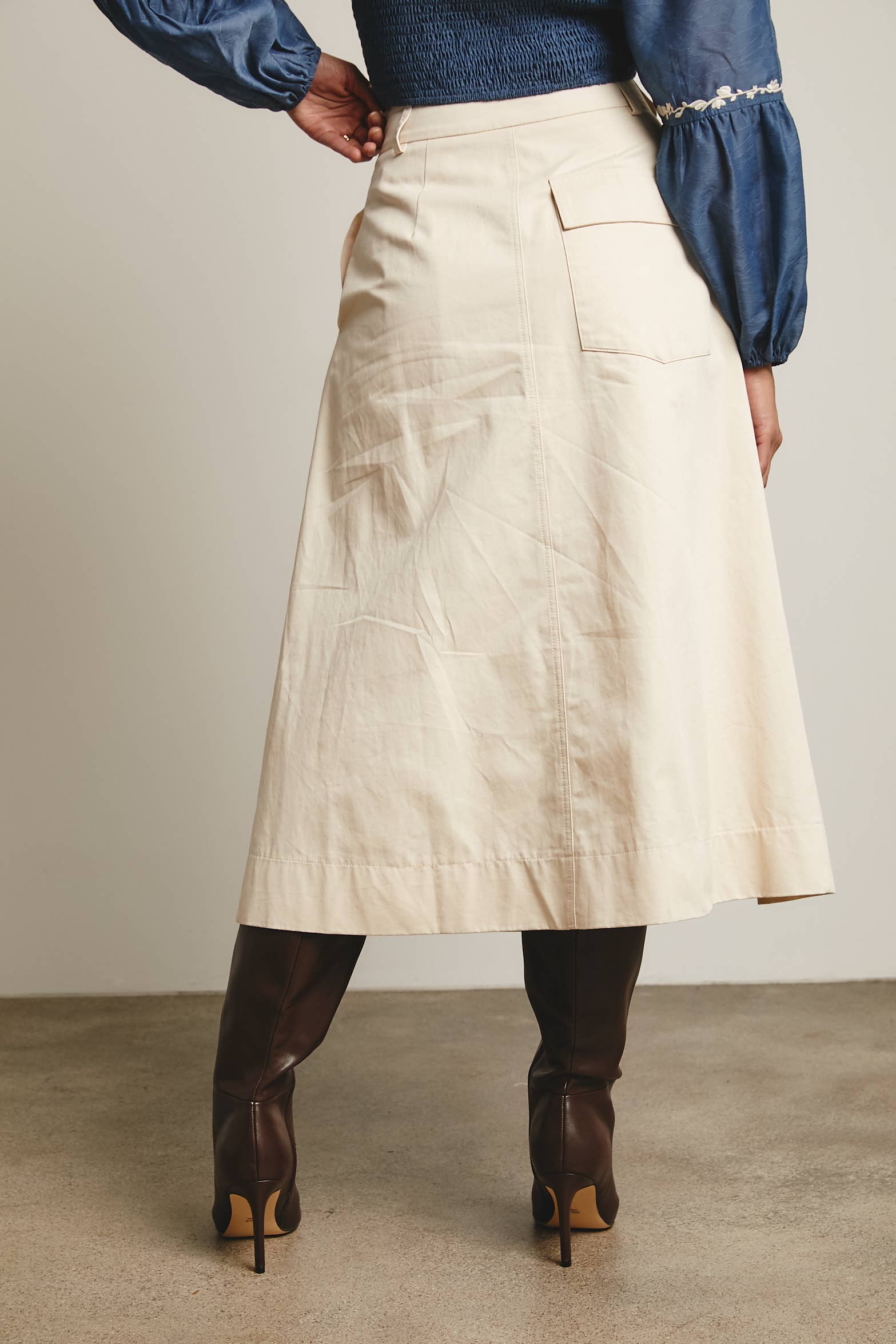 Forte – Engroshandel Nederdel - Dame – Plisseret A-line Midi Nederdel FSK000118