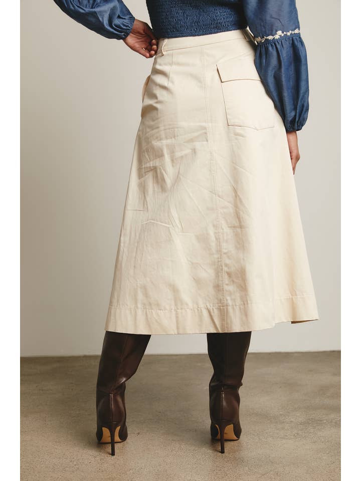 Forte - Wholesale Skirt - Women's - Pleated A-Line Midi Skirt FSK00017