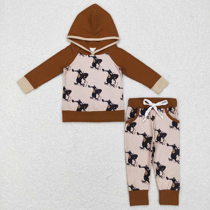 Baby Boys Hooded Western Rodeo Top Pants Outfits Clothing Se for wholesale by Aier Wholesale