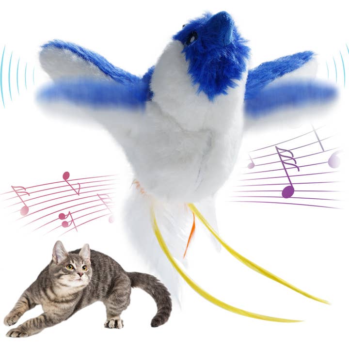 Blue Flapping Bird Cat Toy for wholesale by Nocciola