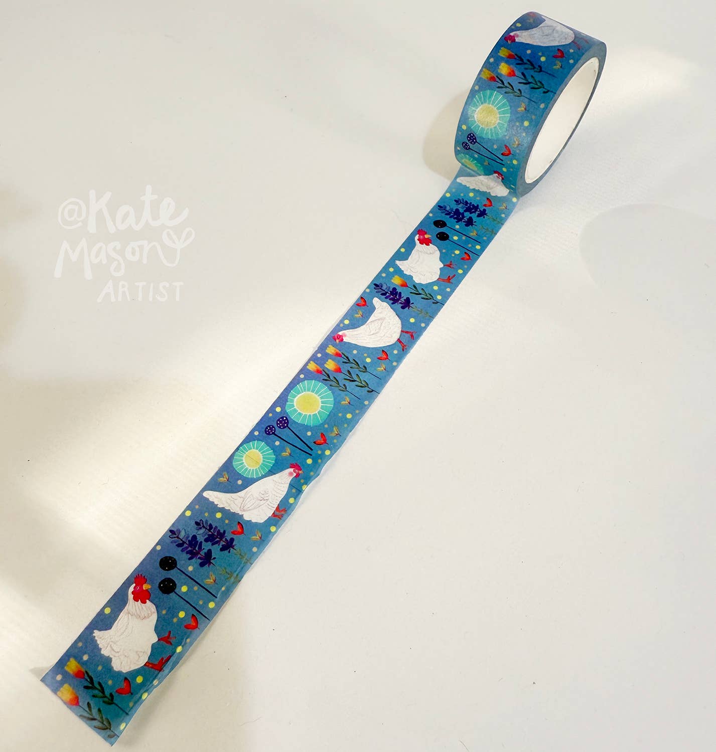 Kate Mason Artist - Wholesale Washi Tape - Chickens & Flowers WASHI TAPE 1