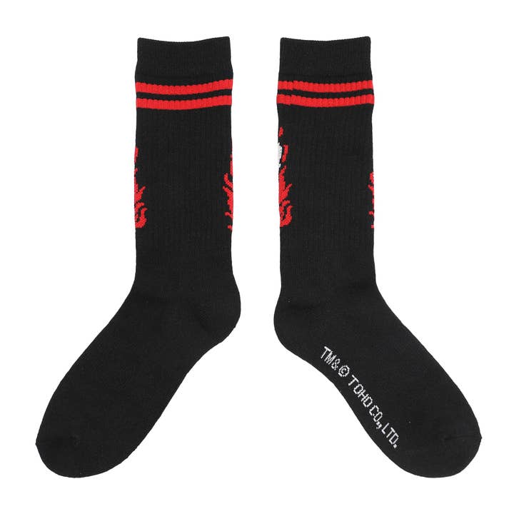 Bioworld Merchandising - Wholesale Socks - Men's - Godzilla Flaming Monster Men’s Black Casual Crew Socks3