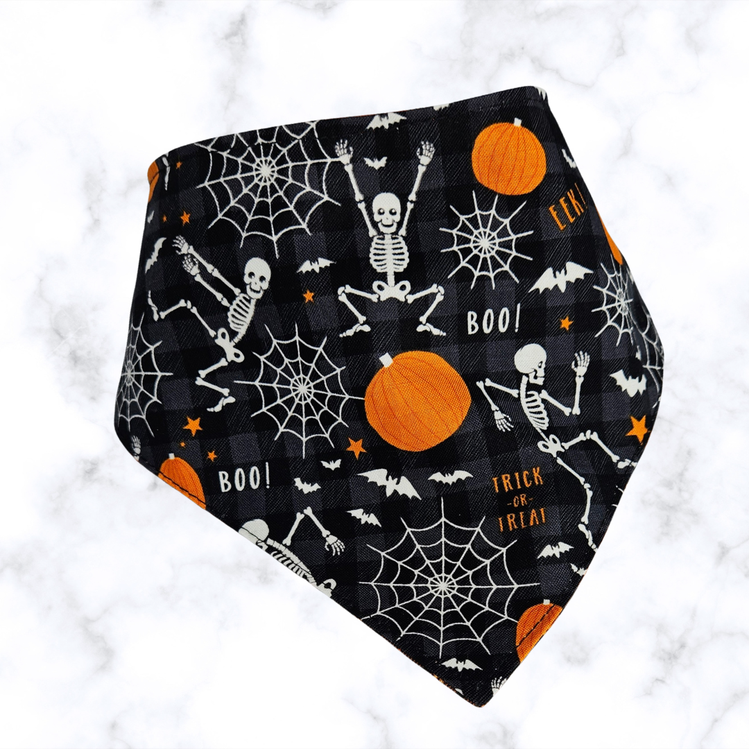 Barkriffic - Wholesale Pet Bandana - Dog - Bad to the Bone / Halloween Snap On Pet Bandana1