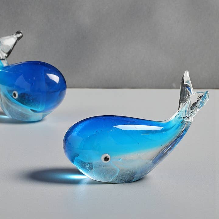 Luminous Glass Whale Figurine Ornament – Art Decor for wholesale by IVORE.GROUP (We cover All Import duty)