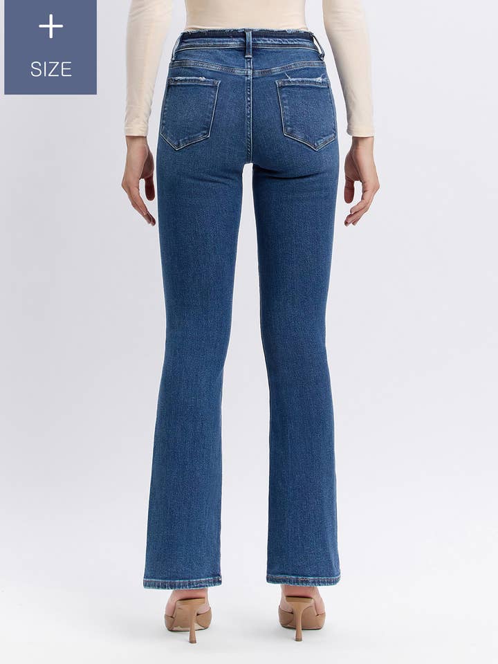 AMETHYST PLUS MID RISE SEAMLESS WAISTBAND BOOTCUT JEANS T6105-P for wholesale on Faire1