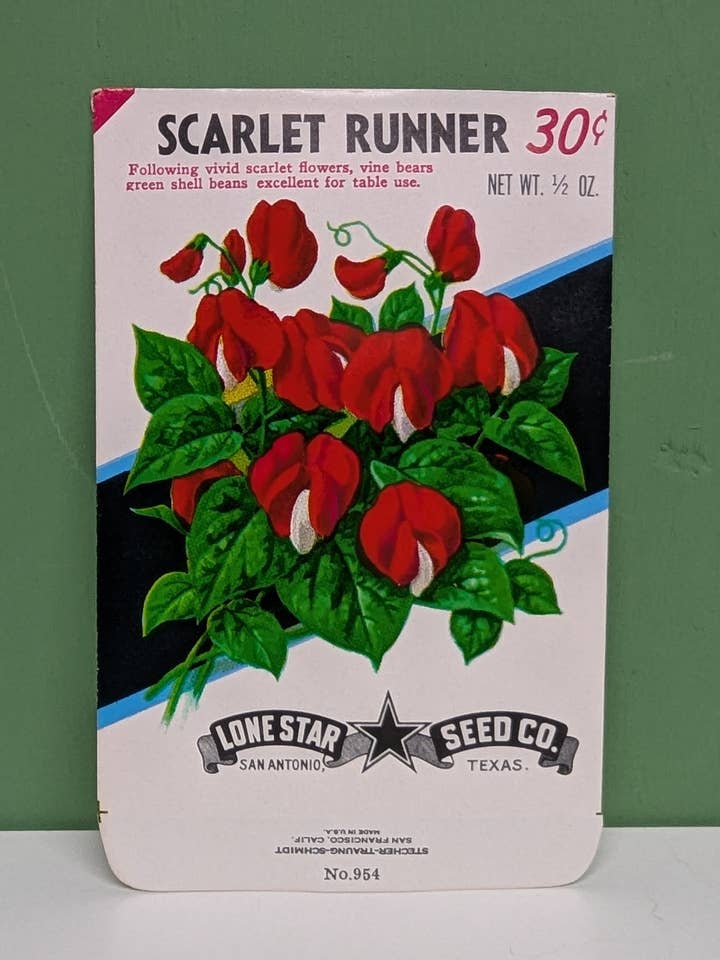 Leere Samenpackung der Feuerbohne für den Großhandel von vintagegoodies