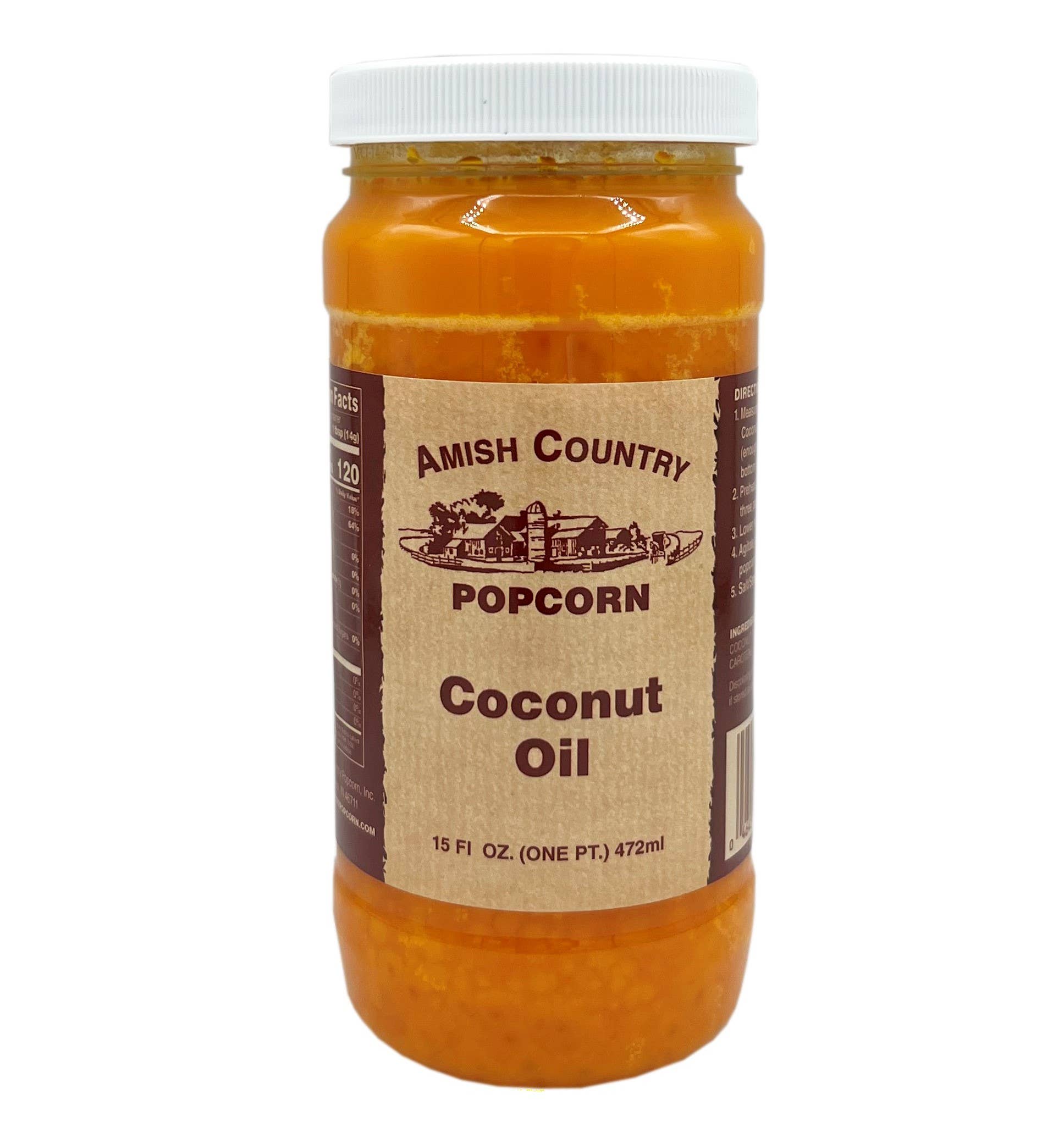 Amish Country Popcorn - Wholesale Cooking Oil - 15oz Jar of Coconut Oil1