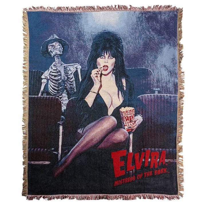 Elvira Popcorn Tapestry Throw Blanket for wholesale by Kreepsville