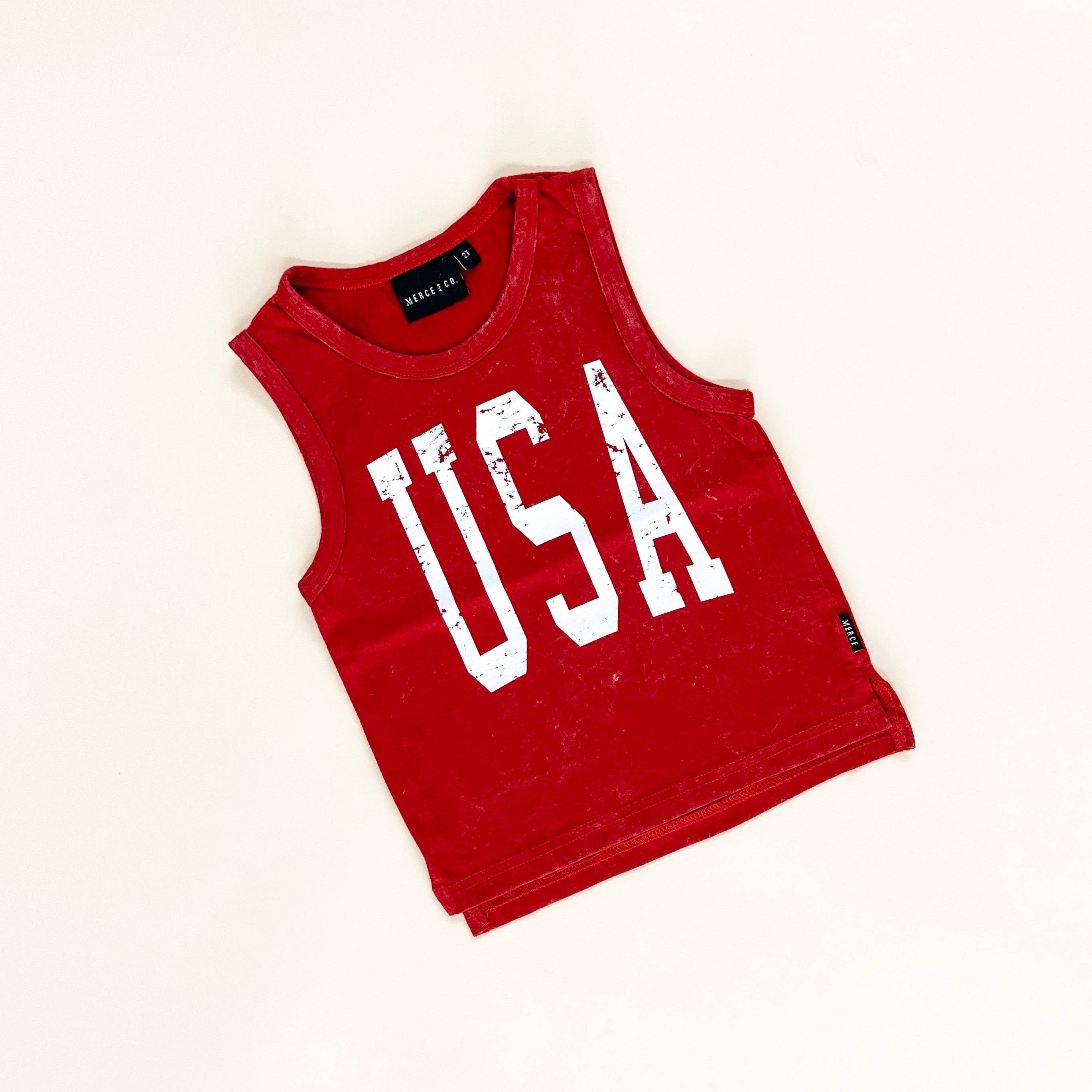 Merce and Company - Wholesale Tank Top - Kids - USA Varsity Child Tank1