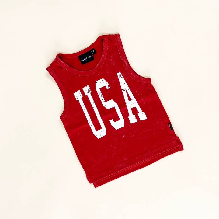 Merce and Company - Wholesale Tank Top - Kids - USA Varsity Child Tank1