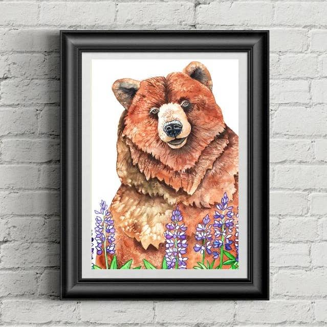 1242. Lupine Bear Print for wholesale by Dancing Raven Designs