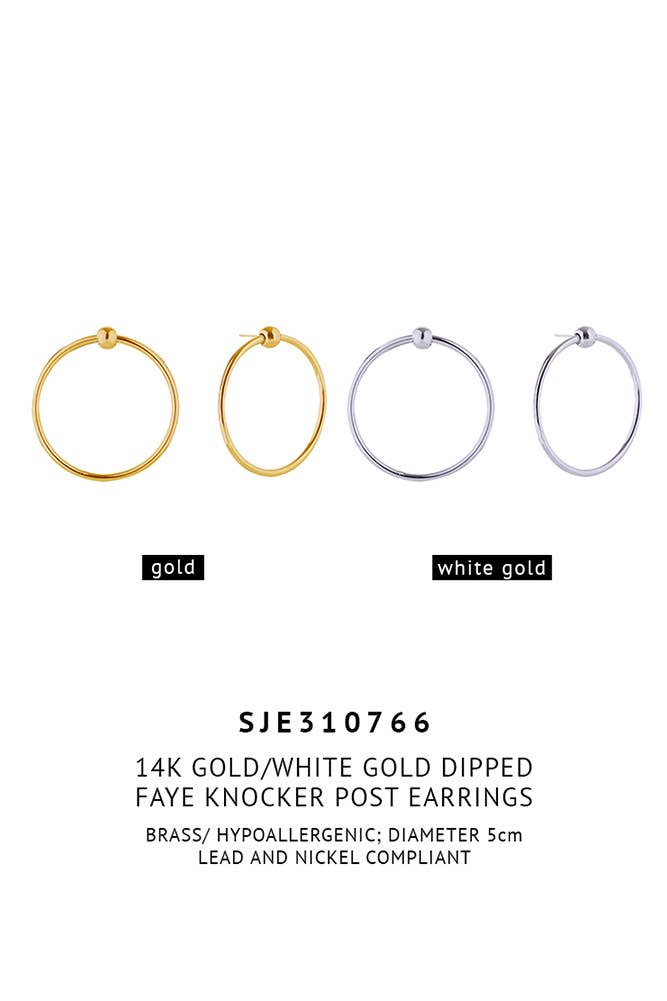 Hana - Wholesale Dangle Earrings - 14K Faye Knocker Post Earrings3