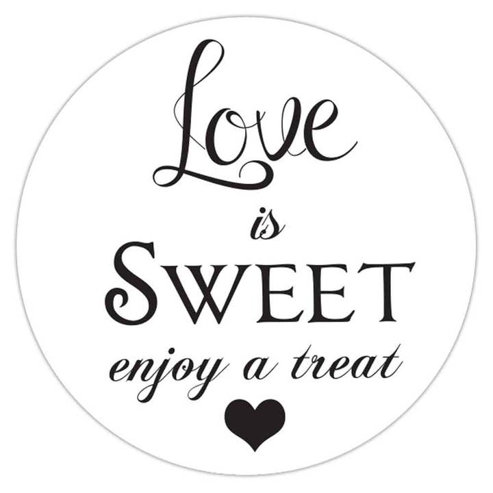 1.9" stickers Wedding favor labels Love is sweet for wholesale by Digitaldoodlebug