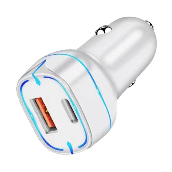 Carregador de carro 12V USB-A &
Saída USB- C - Branco por atacado de Lifeware Group LLC