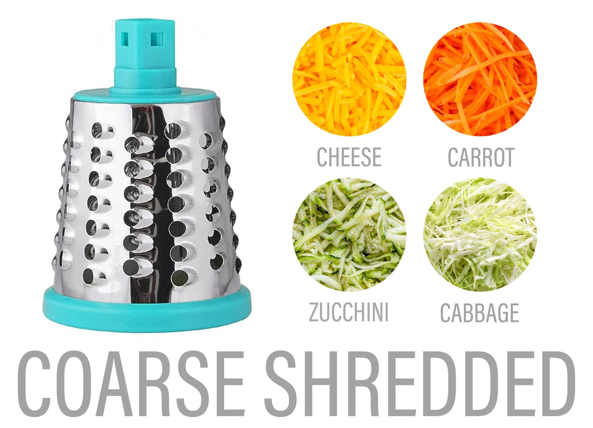 DE'VELO INC. - Vendita all'ingrosso Grattuge - Grattugia per Formaggio Rotante con Base a Ventosa e 3 Lame Intercambiabili13