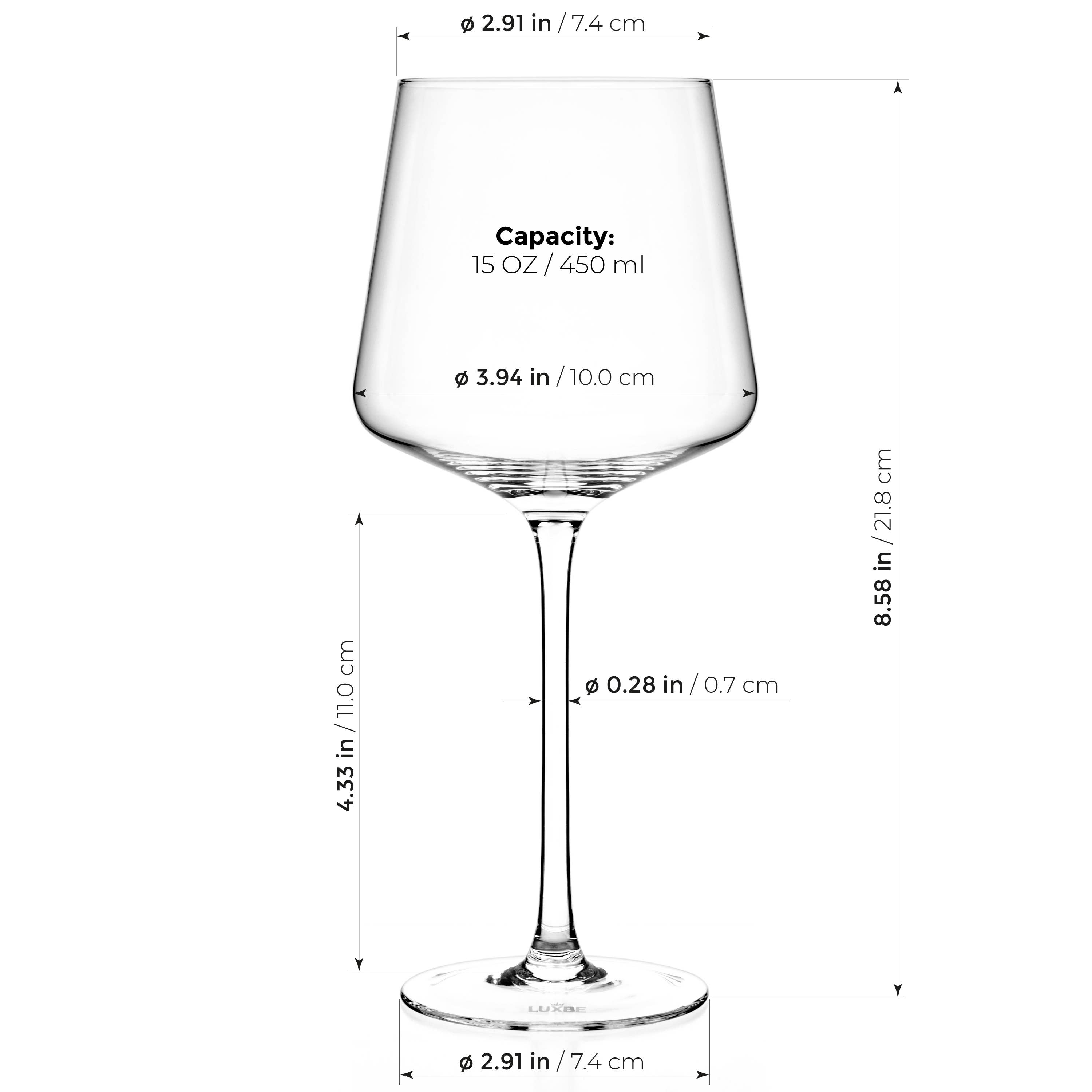 TEALYRA / LUXBE - Wholesale Wine Glass - Luxbe - Red Wine Crystal Glasses Set of 4, 15.3 oz, Small6