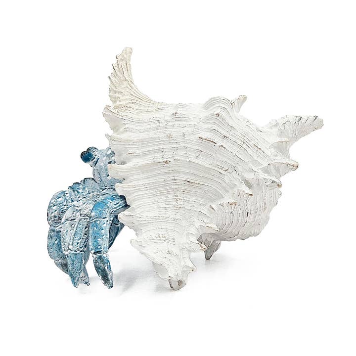 A&B Home Group Inc. - Wholesale Decorative Tabletop Object - 7.3x7x5.7" Lifelike Blue Hermit Crab Figurine w/ White Shell4