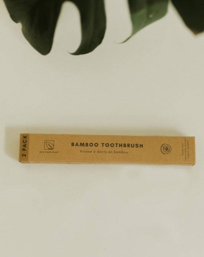 Zero Waste MVMT - Vente Brosses à dents - Paquet de 2 brosses à dents en bambou | Zéro déchet, source durable3
