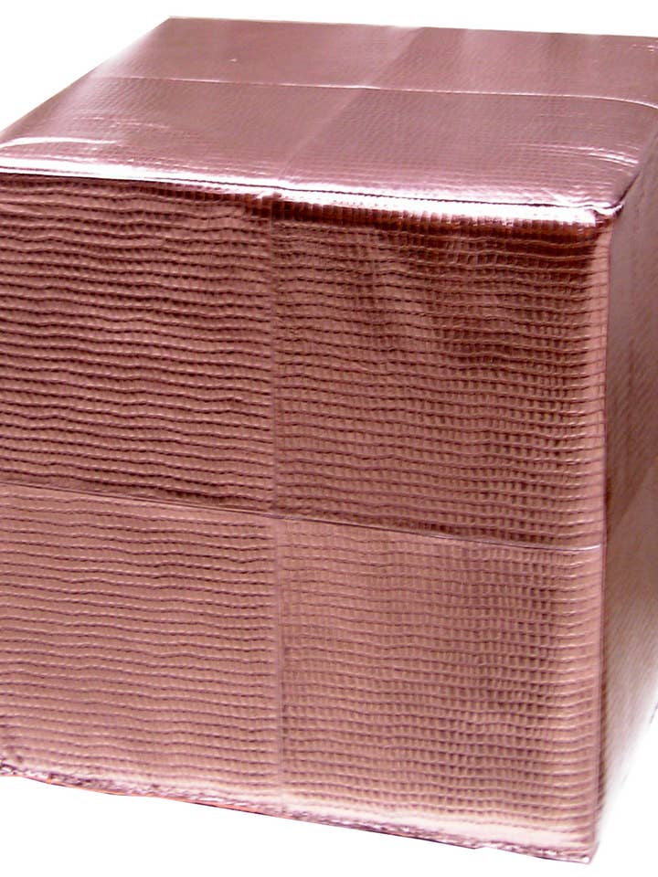 Bronze CROCO Square Living Room Pouf for wholesale by Pachyderme