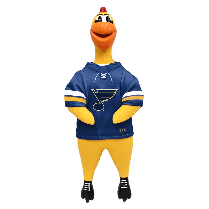 Jouet poulet en caoutchouc de l'équipe NHL St. Louis Blues pour la vente par Little Earth Productions