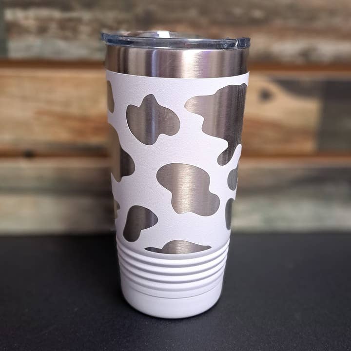 Cow Print Full Wrap - Engraved Stainless Steel Cow Tumbler for wholesale by 3C Etching