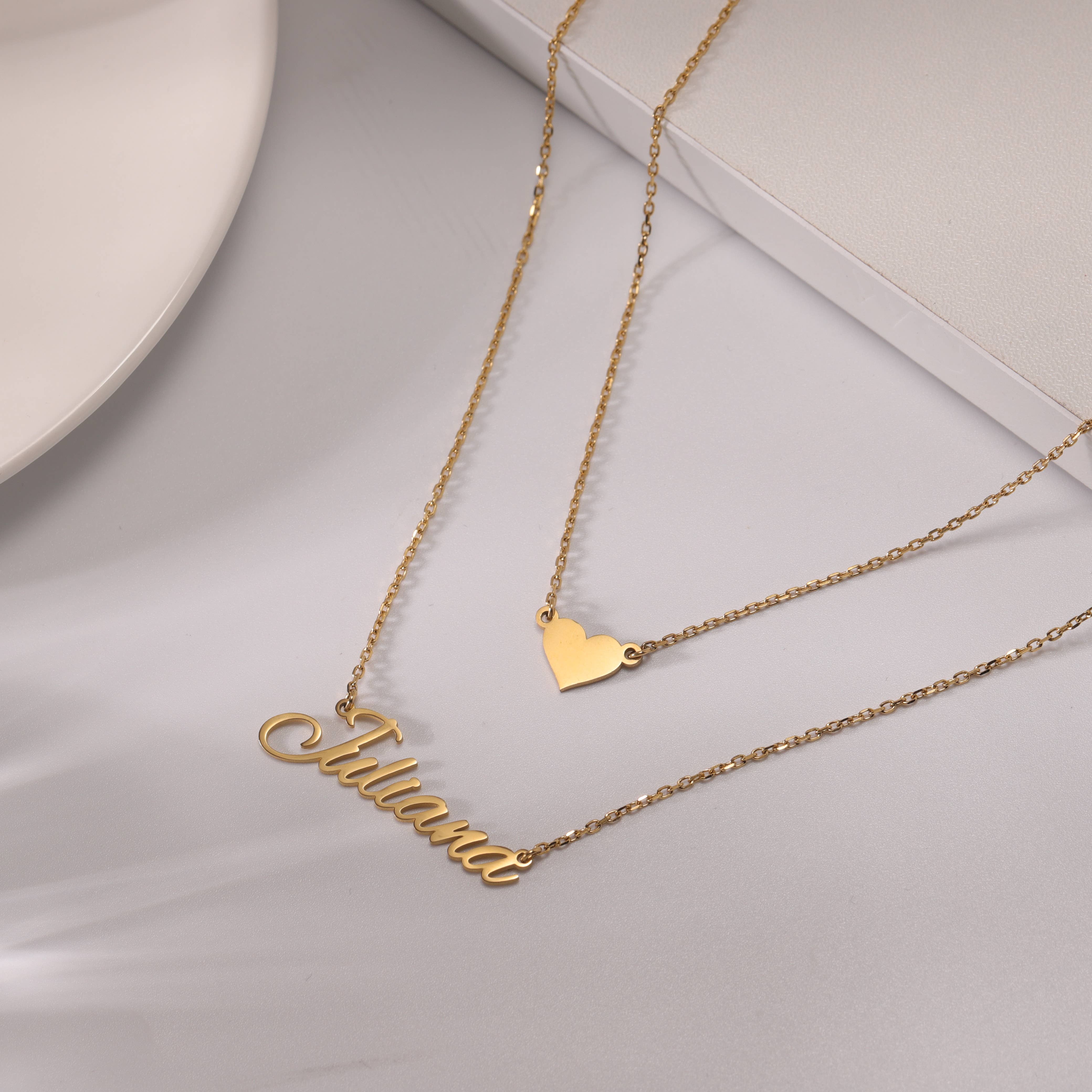 Bornagain Club - Wholesale Pendant/Charm Necklace - Personalized Layer Name Necklace, Custom Heart Necklae4