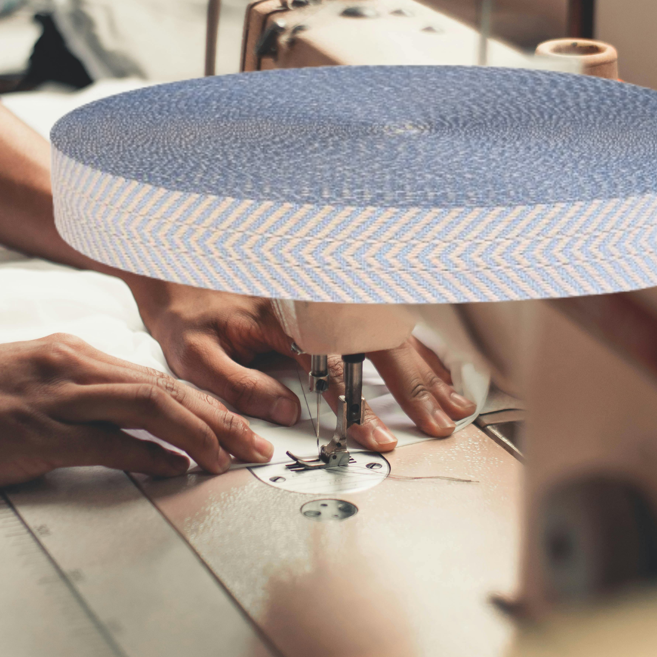 Dream Trimming Goods LLC - Wholesale Craft Supplies - 1.5 inch x50 yard  Blue-Natural Cotton Webbing Strap for Bag5