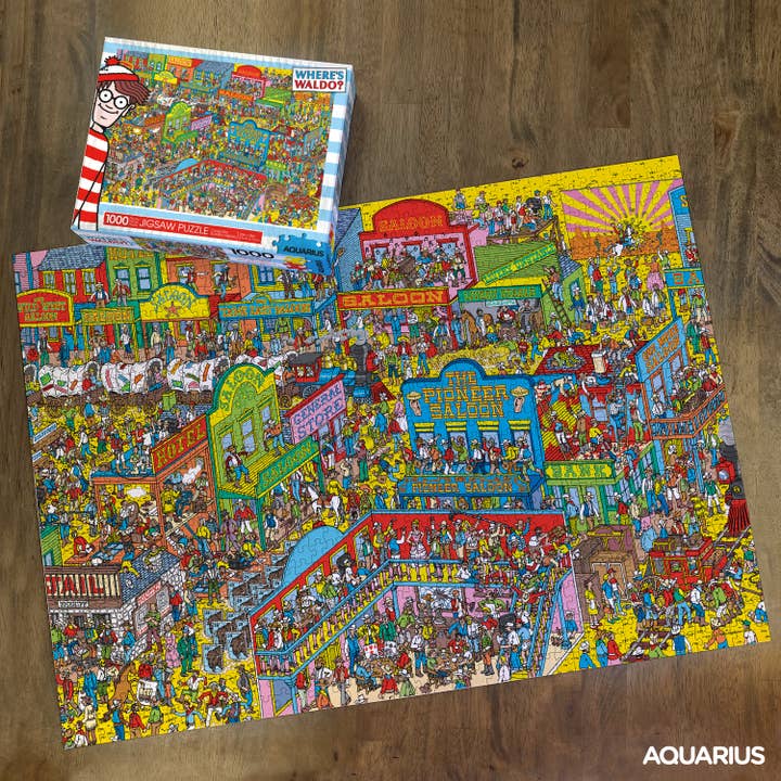 AQUARIUS, GAMAGO, ICUP, & ROCK SAWS by NMR Brands - Wholesale Puzzle - Adult - Where's Waldo Wild Wild West 1000 Piece Jigsaw Puzzle2