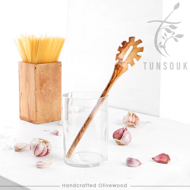 Handcrafted Olivewood - Wholesale Kitchen Spoon - Olive Wood Spaghetti Spoon, Handmade