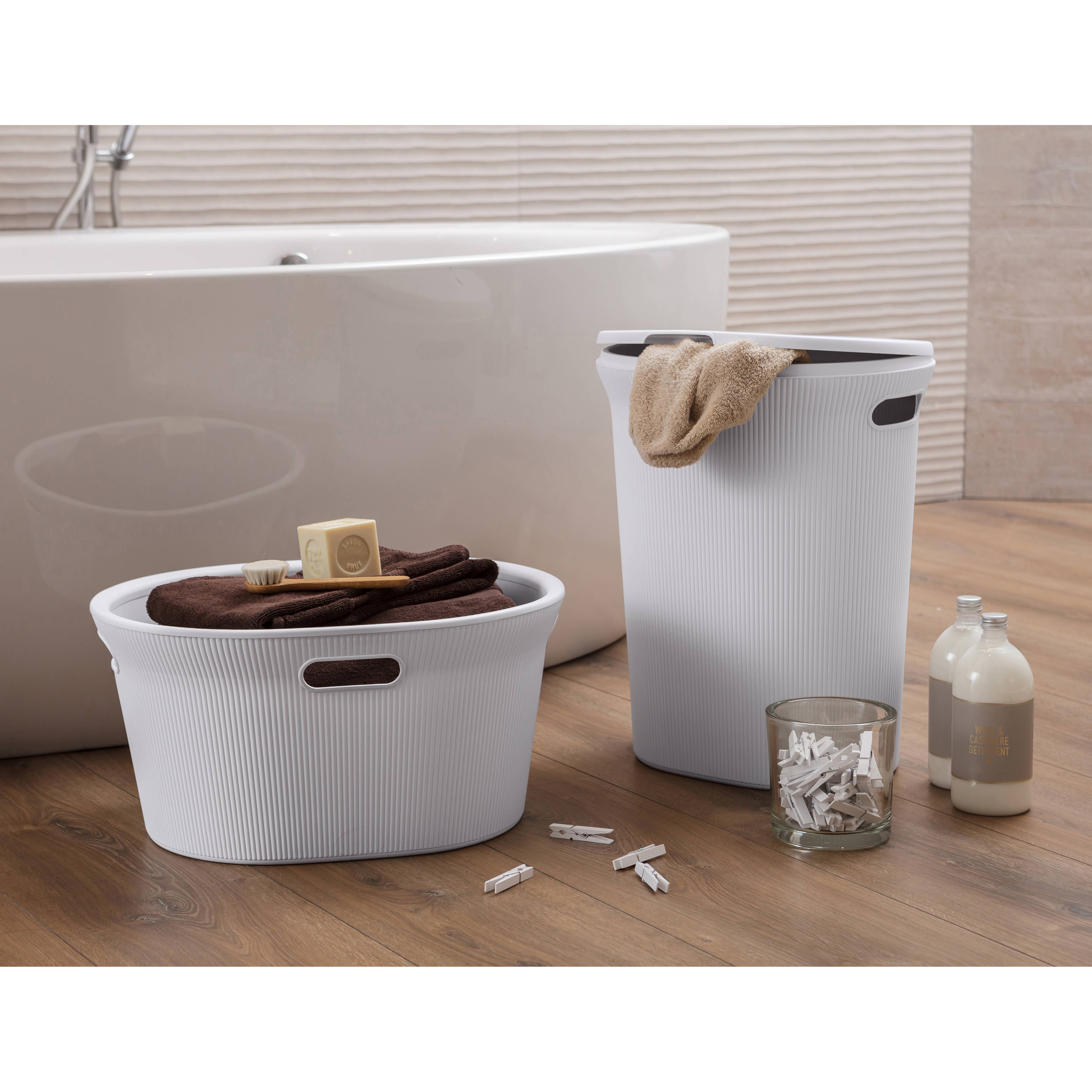 Superio Brand - Wholesale Laundry Hamper - Ribbed Collection Laundry Hamper 40 Liter with Lid & Handles16