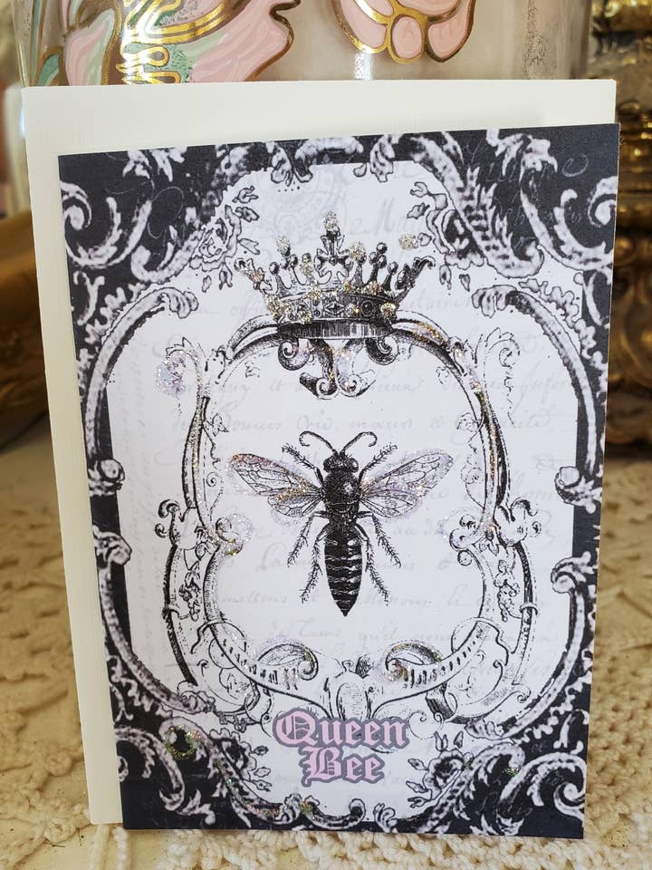Mini Greeting Card Queen Bee for wholesale by Little Heart Designs