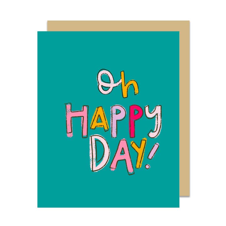 oh Happy Day Greeting Card for wholesale by Kingfolk Co