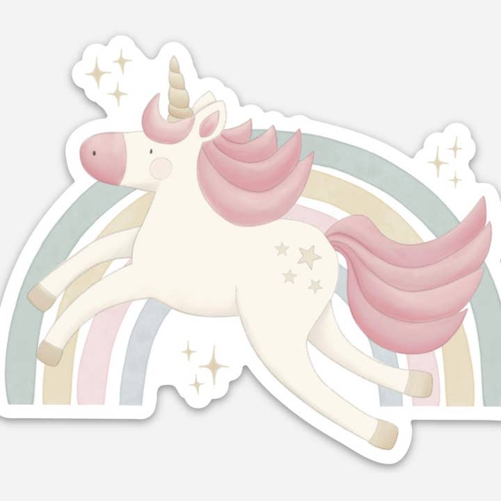 Unicorn Rainbow Sticker for wholesale by Nicole Bennion Illustration