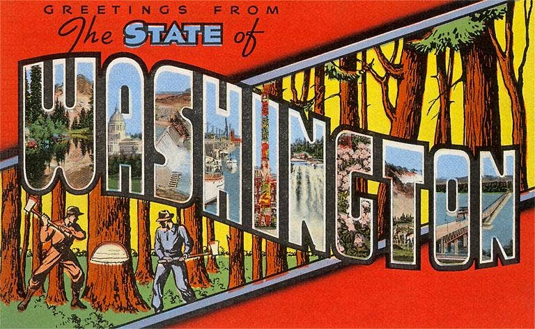 Found Image Press - Wholesale Postcard - Postcard WA-165 Greetings from Washington0