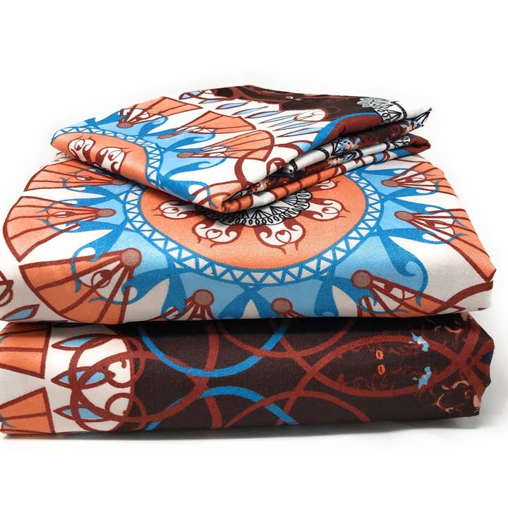 Tache Burgundy Palace Paisley Medallion Bed Sheet Set (2810FITFLT) for wholesale by Tache Home Fashion