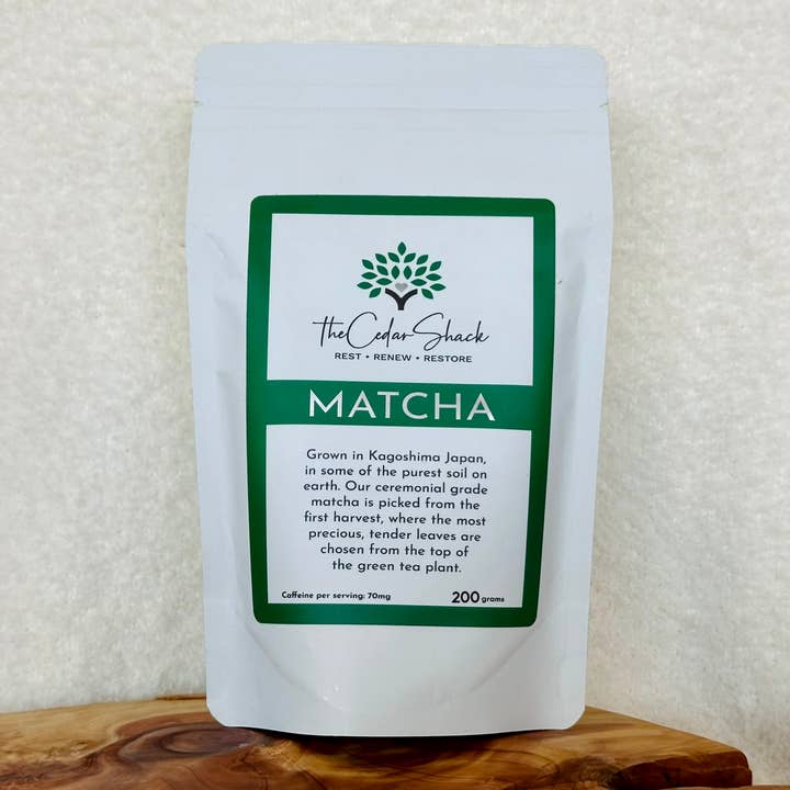 Ceremonial Grade Matcha Bulk 200g Bag for wholesale by The Cedar Shack