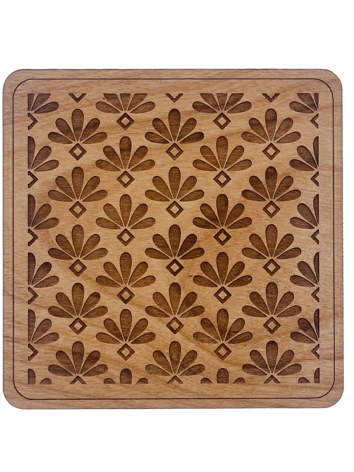 Art Deco houten onderzetter voor wholesale door Woodcutts Inc.