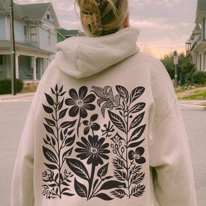 Sweat à Capuche Floral | Sweat à Capuche Bohème à Fleurs | Sweat à Capuche Graphique pour la vente par Sisterly Gifts Shop