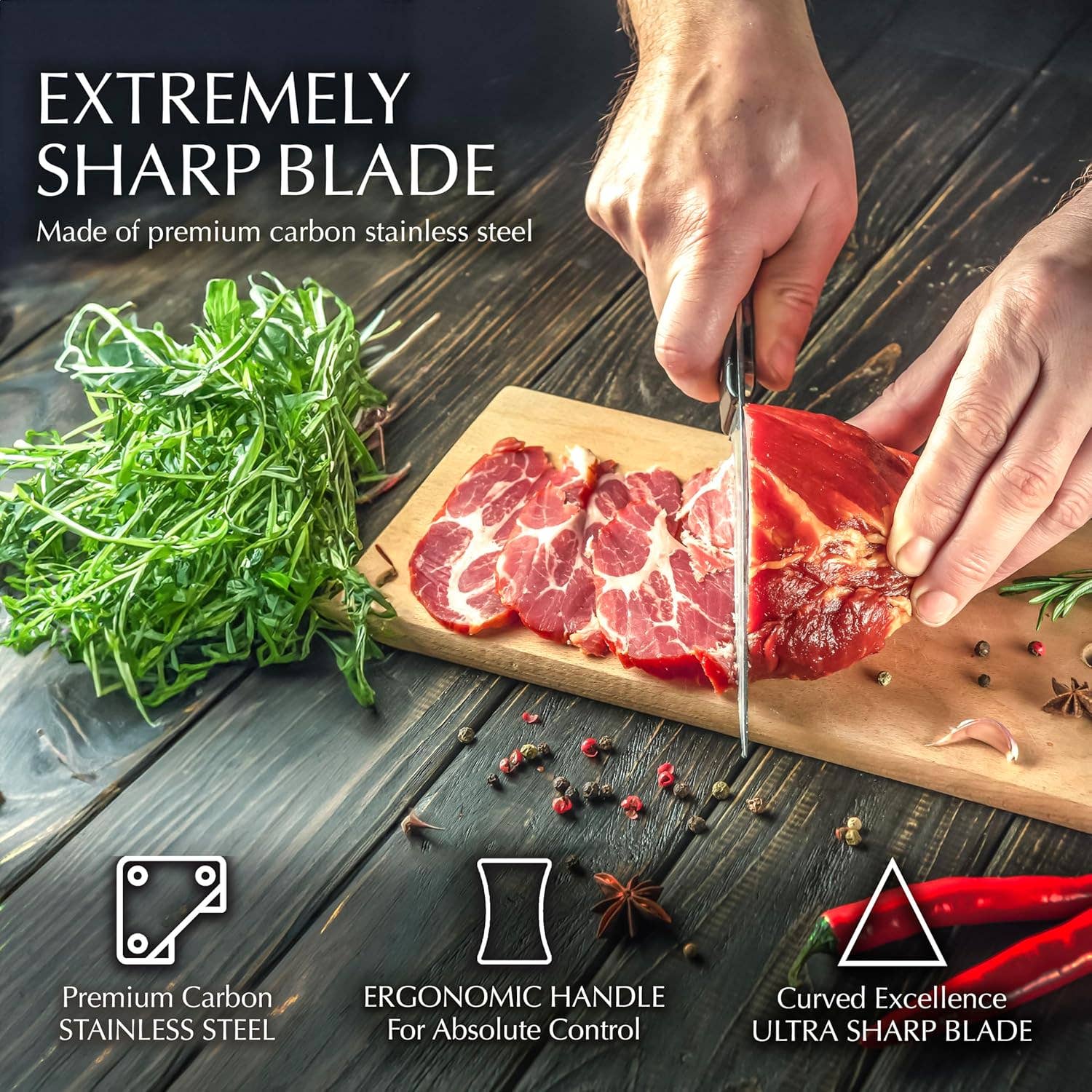 Moss & Stone - Wholesale Knife Set - 14-piece Knife Block Set, Stainless Steel Knife Set, Premium Kitchen knives Set With High-Carbon Stainless Steel Blades And Wooden Block Set, Cutlery Knife Set, 14 Pcs Kitchen Knife Set4