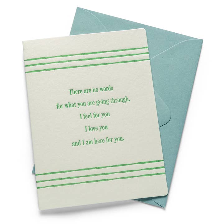 No Words | Letterpress Greeting Card | Sympathy for wholesale by Color Box Design & Letterpress