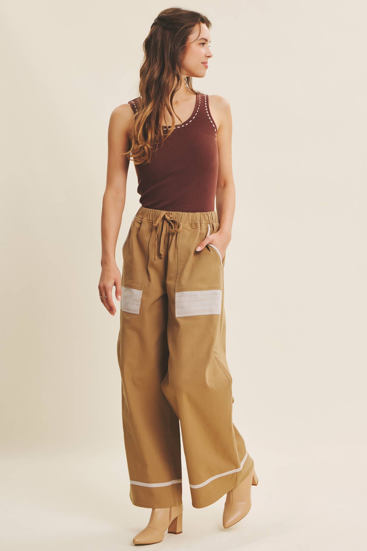 in february - Wholesale Knit Sweater - Women's - EVERYDAY SOFT CONTRAST STITCH LUXE SWEATER TANK45