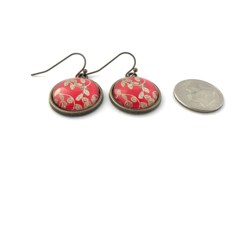 Fern & Filigree - Wholesale Dangle Earrings - Holiday Red Christmas Ornament Earrings1