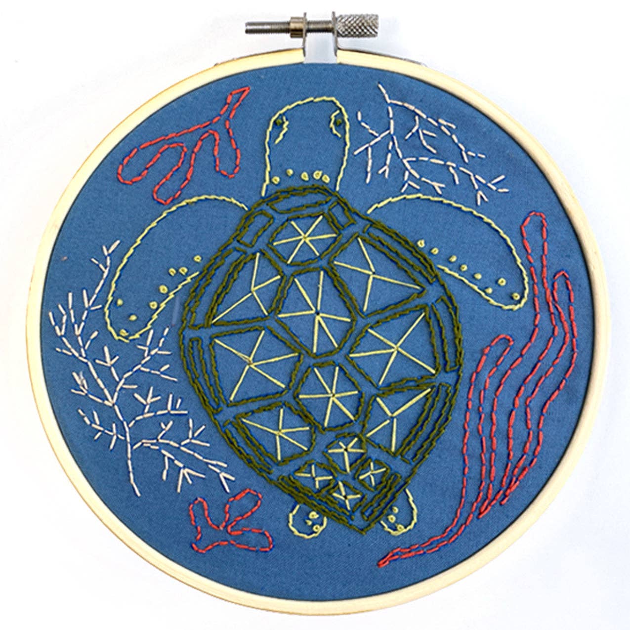 LEARN TO EMBROIDER KIT - GREEN SEA TURTLE - Alder & Alouette